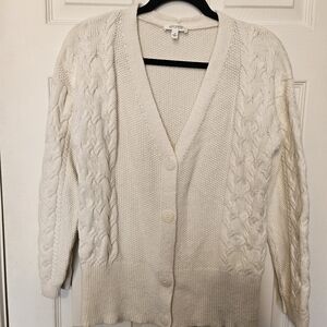 Cozy White Cable Knit Cardigan